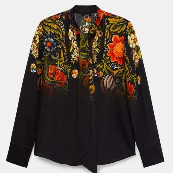 BRAND NEW Desigual by Christian Lacroix: Fall 2020 silk blouse - Picture 1 of 7